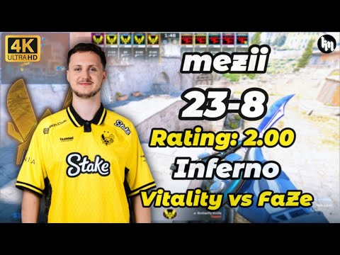 mezii (23-8) Vitality vs FaZe (Inferno) | StarLadder Budapest Major 2025 #cs2 #mezii