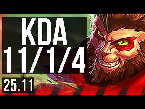 WUKONG vs URGOT (TOP) | 11/1/4, 7 solo kills, Legendary | EUW Master | 25.11