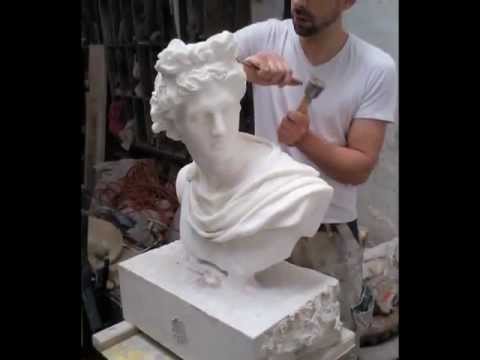 Sculpture au robot MARBRERIE D'ART CAUDRON : MONTREUIL 93100 - YouTube.flv