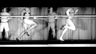 Male competitive sprinter and male college athlete sprinting at their respective top speeds