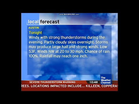 Intellistar 1 SD with Severe T'Storm Warning - Austin, TX  (10/24/22)