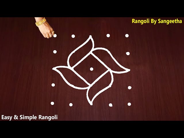 Simple rangoli designs with 5 dots