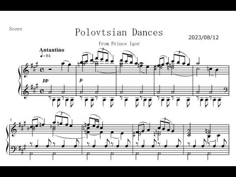 Borodin Polovtsian Dances from Prince Igor, piano transcription