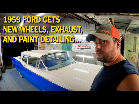 1959 Ford Gets EXHAUST, Final PAINT Detail, New WHEELS — Then We Go For a Drive in My Son's Hot Rod!
