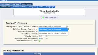 Genesis - Grading Profile Preferences