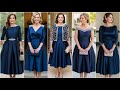 Elegant Satin Tea Length Mother Of The Bride Dresses In Navy Navy Wedding Gowns For Bride S Mom