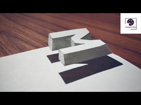 Very Easy | How To Draw 3D Floating Letter 'M'  With Pencil | Step By Step For Beginners