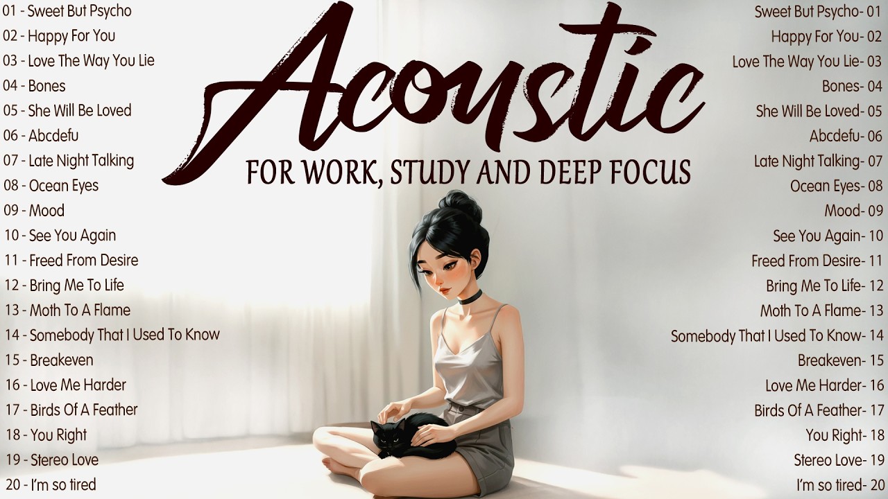 Soft Acoustic Songs With Lyrics 2026 🍀 Calm Background Music for Work, Study & Deep Focus