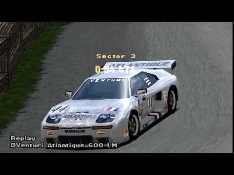 Gran Turismo 2 - Venturi Atlantique 600 LM - 5 Laps at Grindelwald - Duckstation - 60 Fps
