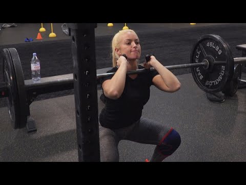 NXT's female Superstars master front squats at the WWE Performance Center