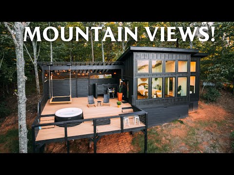 Luxurious Tiny House Cabin with Mountain Views! // Airbnb Cabin Tour!