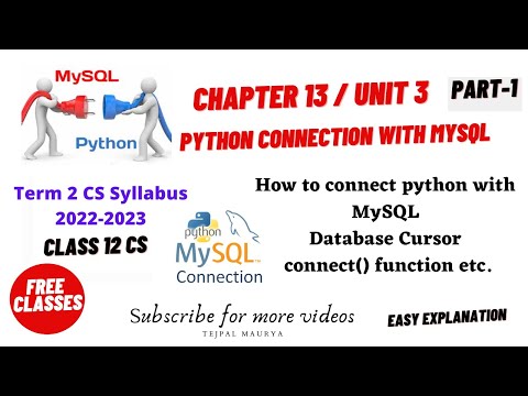 Chapter 13 Python Interface With Sql Part 1 How To Connect Python With Sqlmysql Class 12 Cs