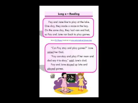 ESL Phonics Lessons: Long a (Reading Practice) - Stickyball ESL Lessons