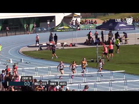 GIRLS U13 80M HURDLE HEAT 2 - 2018 STATE TRACK AND FIELD CHAMPIONSHIPS // LAVicTV