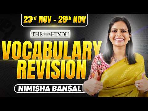 ✅ Weekly Vocabulary Revision | 23th Feb - 28th Feb | The Hindu Editorial | English | Nimisha Bansal