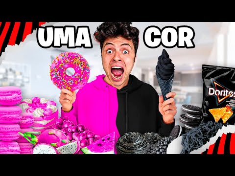 24 HORAS COMENDO APENAS A COMIDA DA SUA COR!