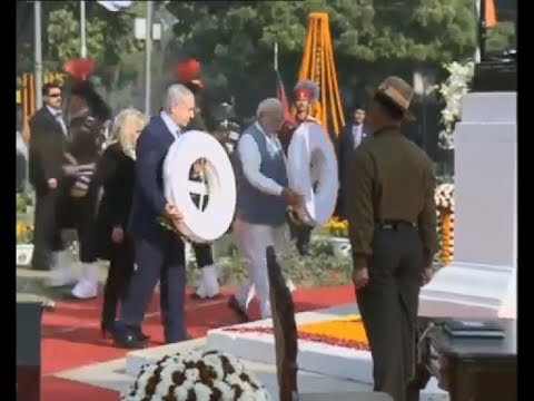 PM Narendra Modi & PM Benjamin Netanyahu visits Teen Murti Memorial
