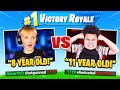 8 YEAR OLD vs 11 YEAR OLD (Fortnite 1v1)