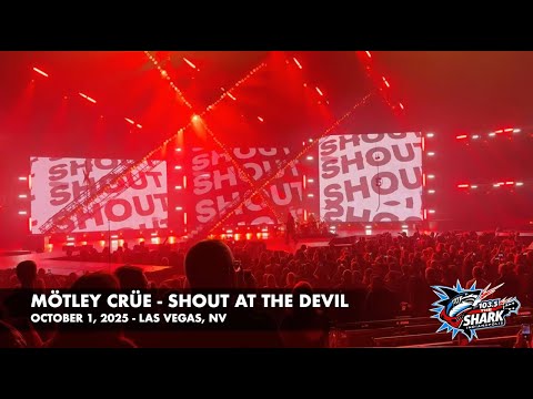 Motley Crue performs "Shout At The Devil" in Las Vegas on October 1, 2025