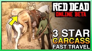 RED DEAD ONLINE - How To Fast Travel with A 3 Star Perfect Carcass in RED DEAD ONLINE! RDR2 Online