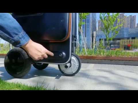 Black airwheel se3 smart riding scooter suitcase with hidden...