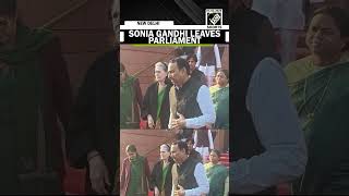 Rajya Sabha MP and Congress Leader Sonia Gandhi leaves Parliament