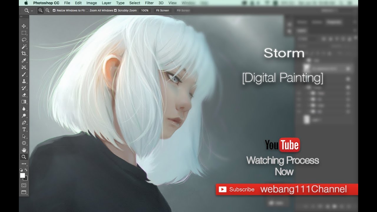 digital painting of character model storm by webang111