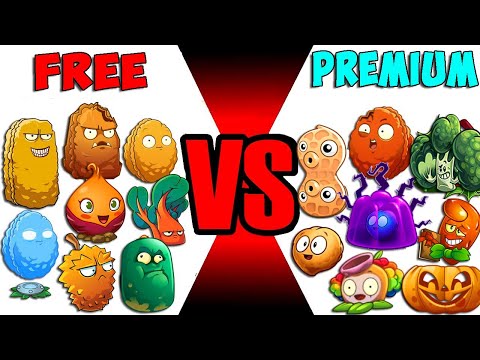 Team FREE vs PREMIUM Defense Plants - Who 's Best Team? - PvZ 2 Plant Vs Plant