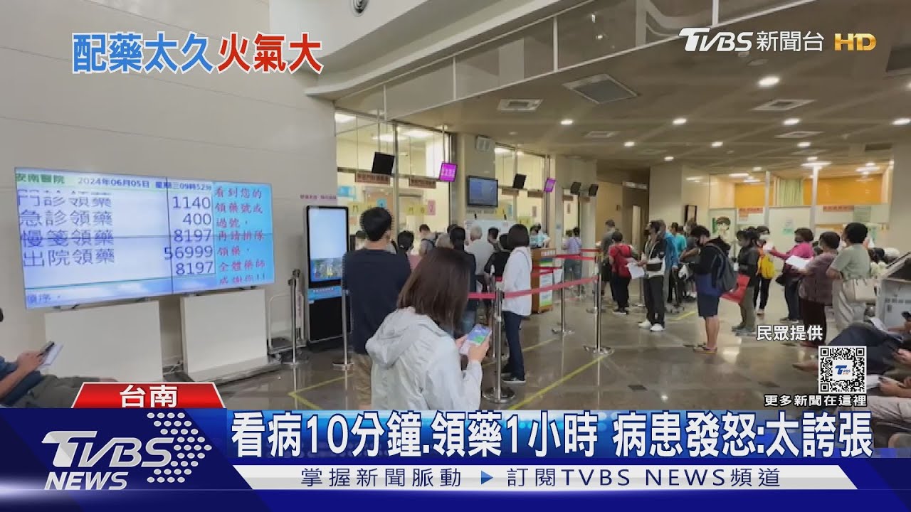怨安南醫院看病10分鐘、領藥1小時　病患發怒：太誇張