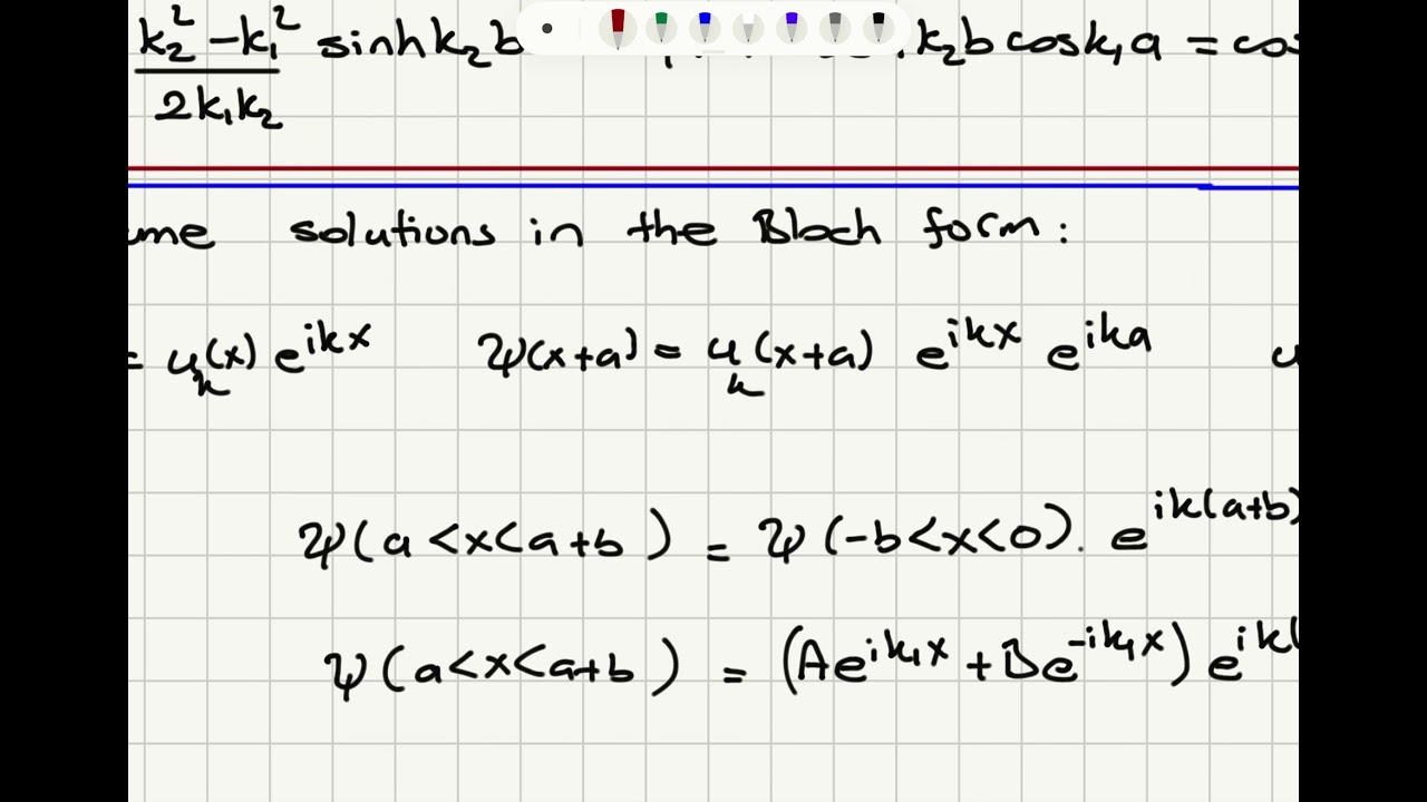 Week 10-4 Kronig-Penney Model and Bloch Waves