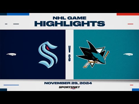 NHL Highlights | Kraken vs. Sharks - November 29, 2024