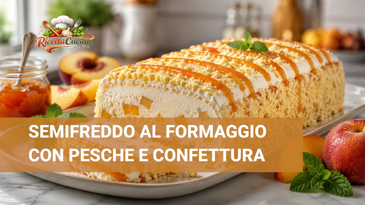 Anteprima video di Semifreddo al Formaggio con Pesche e Confettura di Albicocche