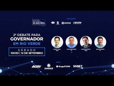 [AO VIVO] DEBATE NA BAND: GOVERNO DE GOIÁS | 12/09/2026