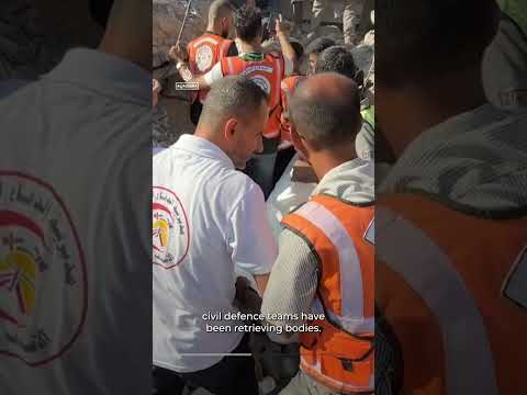 At least 20 killed as multi-storey building collapses in Gaza City | AJ #shorts