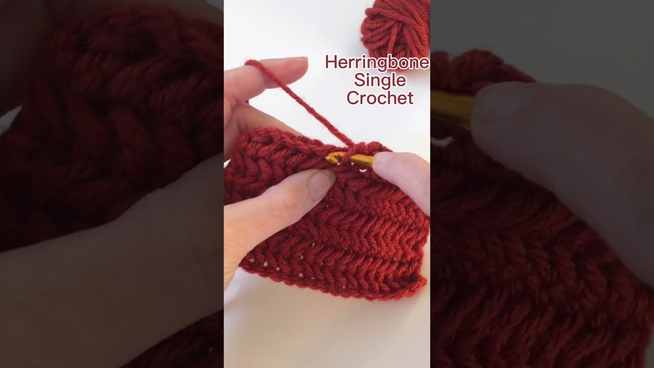 Crochet Stitch Tutorial: Herringbone Single Crochet #crochet #crochettutorial #crochetstitch