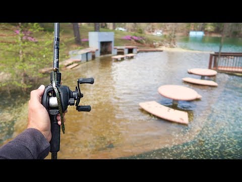 Catching BIG Bass While Fishing FLOODED Lake Video