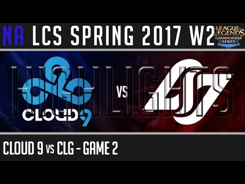 Cloud9 vs CLG Game 2 - NALCS W2D3 Highlights Spring 2017 - C9 vs CLG G2
