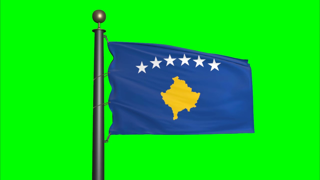 Kosovo flag   Green Screen   Motion background   4K UHD 60fps   Royalty Free   Flag footage