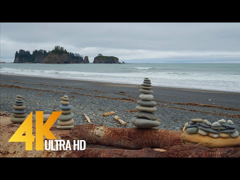 Rialto Beach Stones, Olympic National Park - Short Preview in 4K