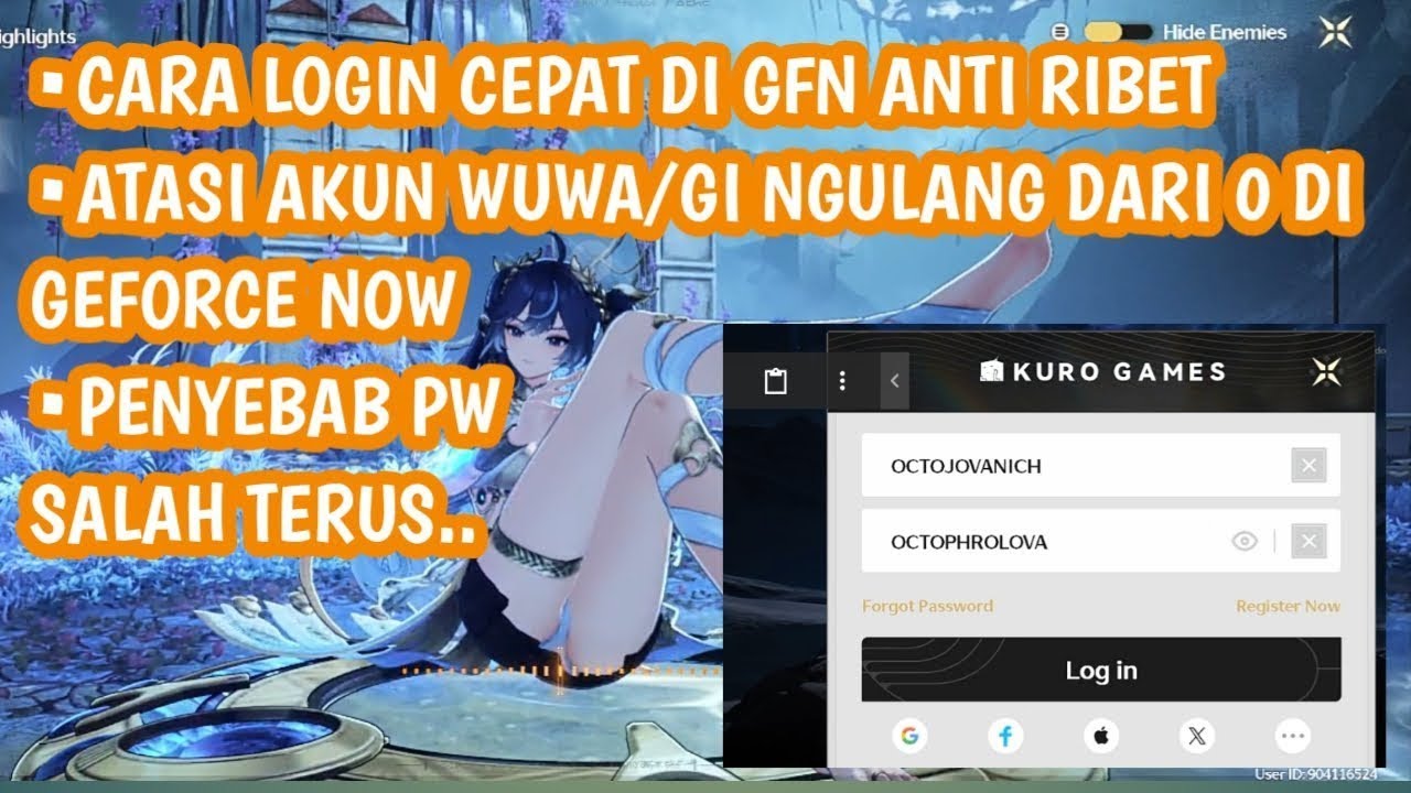 CARA LOGIN CEPAT AKUN WUWA/GI DI GEFORCE NOW CLOUD,AGAR AKUN GAK NGULANG DARI AWAL