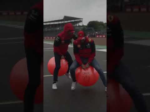 Charles Leclerc vs Carlos Sainz: Space hopper race #shorts