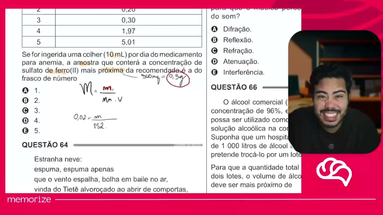 Resolução em Vídeo — Questão 63 ENEM 2014 PPL
