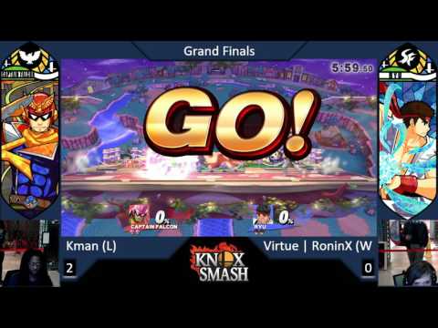 Kman (Captain Falcon) vs Virtue Ronin X (Ryu, Bayonetta) - Grand Finals - Knox Smash Weekly 1-7-16