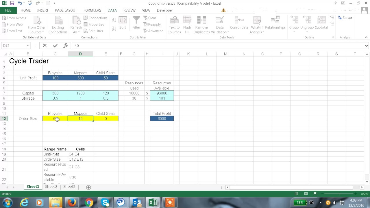 Excel 2013 Tutorial#47 solver Function in Excel 2013