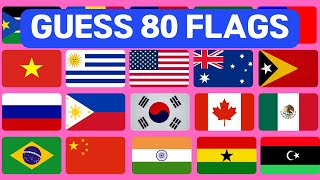 Guess The Country By The Flag 80 Countries Flag Quiz.Can you complete all the challenges?#FlagQuiz