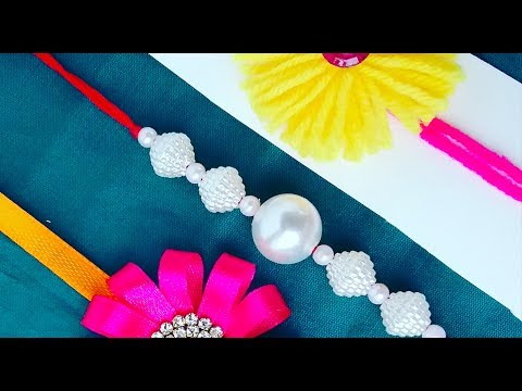 How to make Rakhi at home # 01,Rakhi making ideas at home 2022 l how to make rakhi with pearls l DIY Video