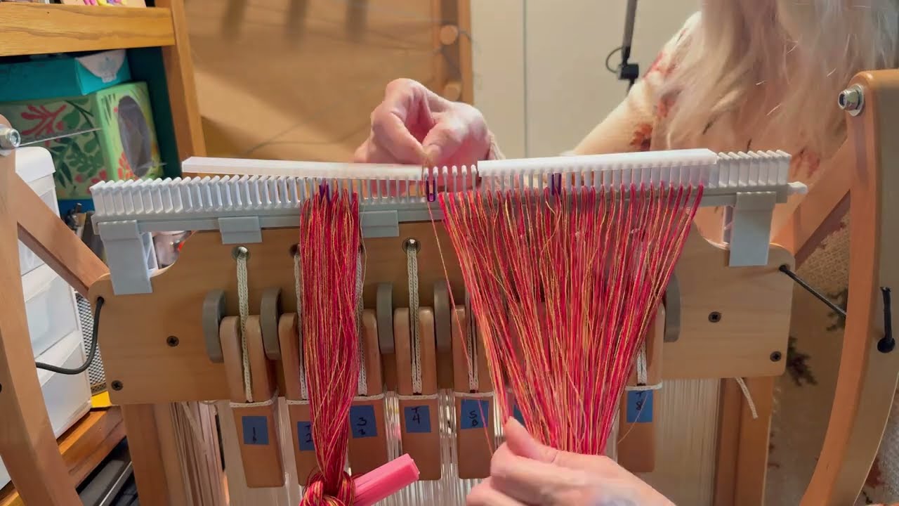 Demonstrating the Lofty Fiber's Helping Hands & Raddle Warping the Tabula Rasa Runner