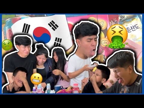 Trying very strange Korean sweets with my brothers🤮😱 - Hardytineo