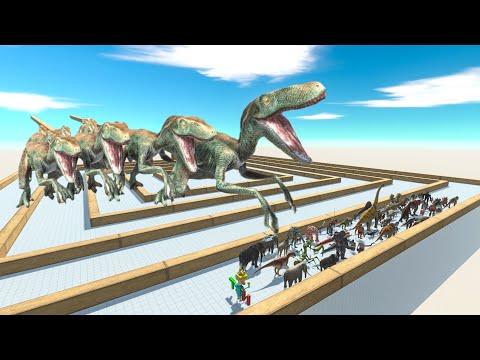 Last Survivor - Escape From Horde Raptors - Swirl Course | Animal Revolt Battle Simulator