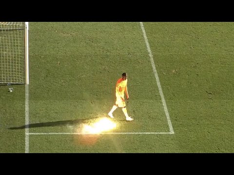 Ligue 1 match called off after firecracker injures 'keeper
